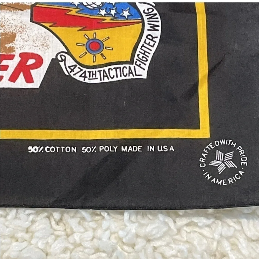Vintage Military US Air Force Rolling Thunder Bandana Made In USA NWT - Picture 2 of 5